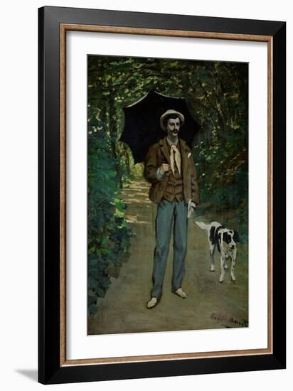 Man with Umbrella, Portrait of V. Jaquemont, Around 1868-Claude Monet-Framed Giclee Print