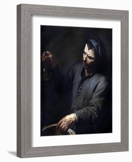 Man with Urine Bottle in His Hand-Antonio Zanchi-Framed Art Print