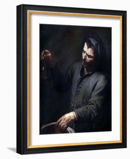 Man with Urine Bottle in His Hand-Antonio Zanchi-Framed Art Print