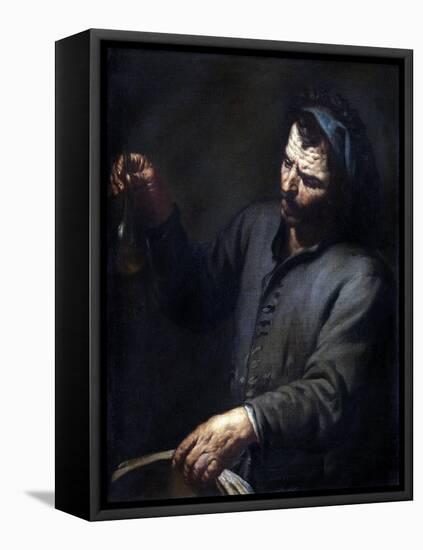 Man with Urine Bottle in His Hand-Antonio Zanchi-Framed Stretched Canvas