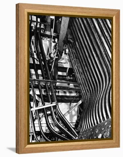 Man Working in a Power Plant-William Vandivert-Framed Premier Image Canvas