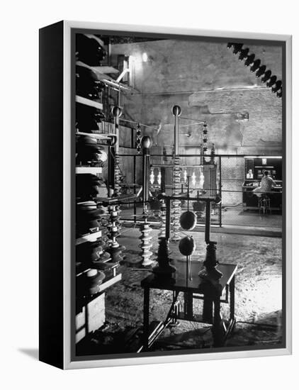 Man Working in Laboratory-Fritz Goro-Framed Premier Image Canvas