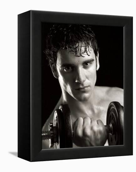 Man Working Out with Hand Wieghts, New York, New York, USA-Chris Trotman-Framed Premier Image Canvas