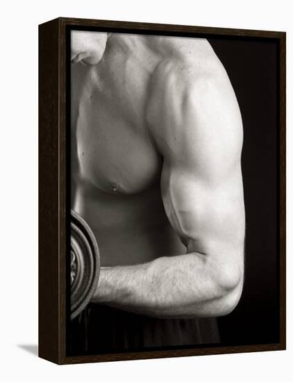 Man Working Out with Hand Wieghts, New York, New York, USA-Chris Trotman-Framed Premier Image Canvas