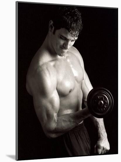 Man Working Out with Hand Wieghts, New York, New York, USA-Chris Trotman-Mounted Photographic Print