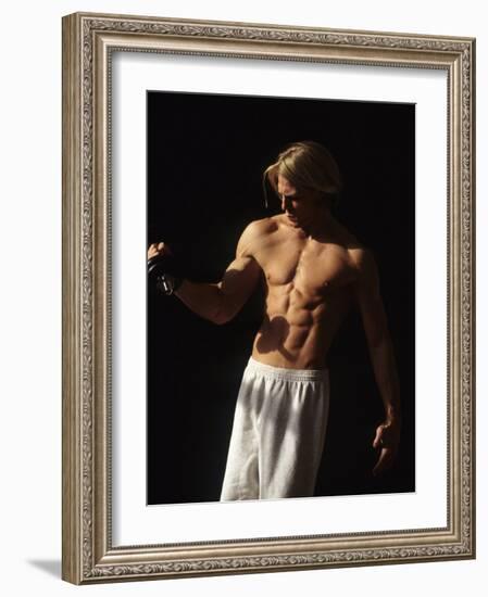 Man Working Out with Hand Wieghts, New York, New York, USA-Chris Trotman-Framed Photographic Print