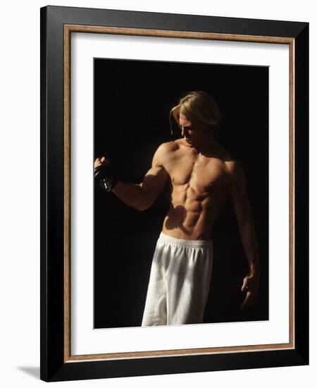 Man Working Out with Hand Wieghts, New York, New York, USA-Chris Trotman-Framed Photographic Print