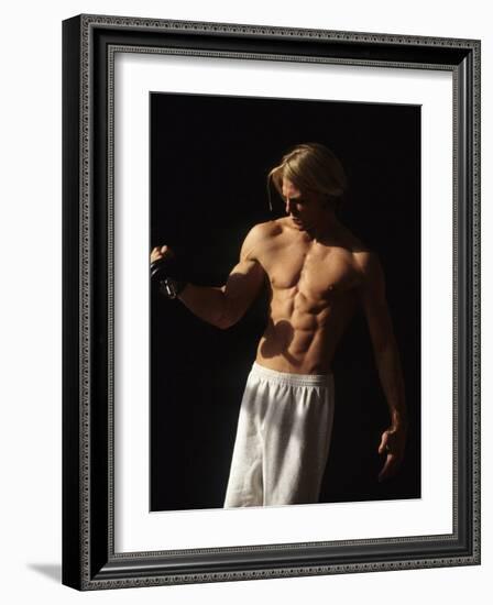 Man Working Out with Hand Wieghts, New York, New York, USA-Chris Trotman-Framed Photographic Print