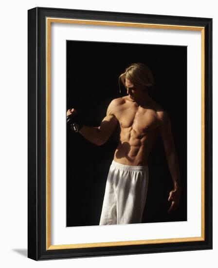 Man Working Out with Hand Wieghts, New York, New York, USA-Chris Trotman-Framed Photographic Print