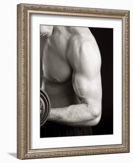 Man Working Out with Hand Wieghts, New York, New York, USA-Chris Trotman-Framed Photographic Print