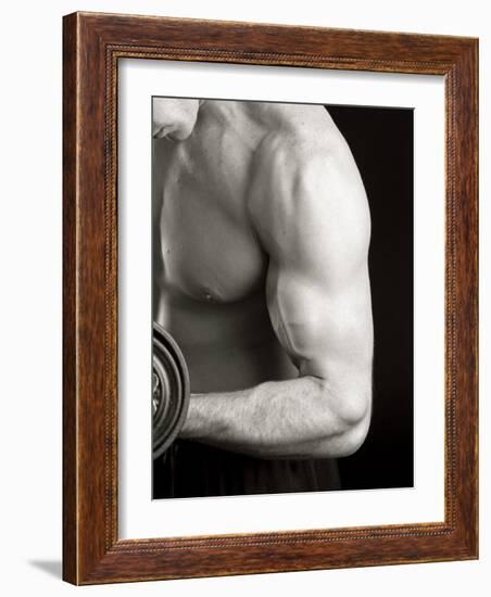 Man Working Out with Hand Wieghts, New York, New York, USA-Chris Trotman-Framed Photographic Print