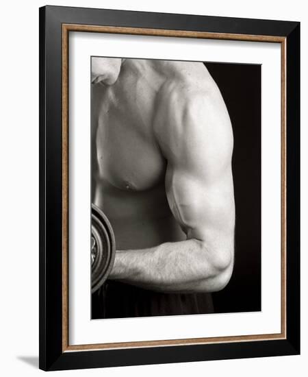 Man Working Out with Hand Wieghts, New York, New York, USA-Chris Trotman-Framed Photographic Print