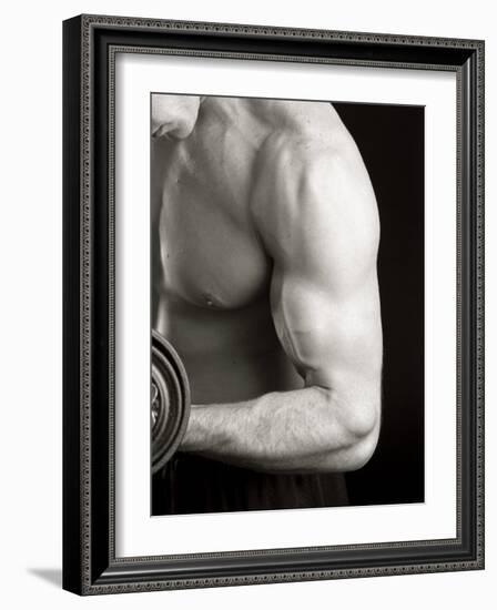 Man Working Out with Hand Wieghts, New York, New York, USA-Chris Trotman-Framed Photographic Print