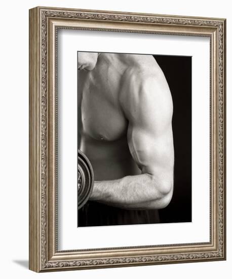 Man Working Out with Hand Wieghts, New York, New York, USA-Chris Trotman-Framed Photographic Print