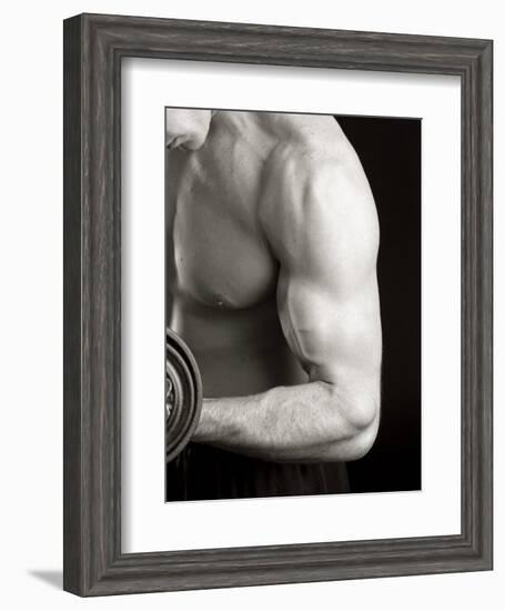 Man Working Out with Hand Wieghts, New York, New York, USA-Chris Trotman-Framed Photographic Print