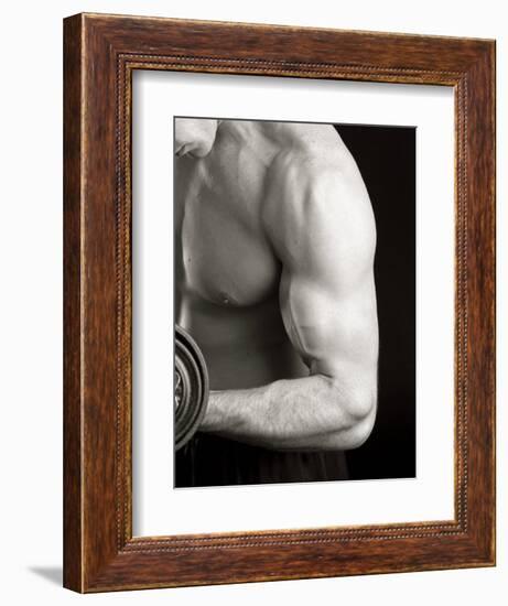 Man Working Out with Hand Wieghts, New York, New York, USA-Chris Trotman-Framed Photographic Print