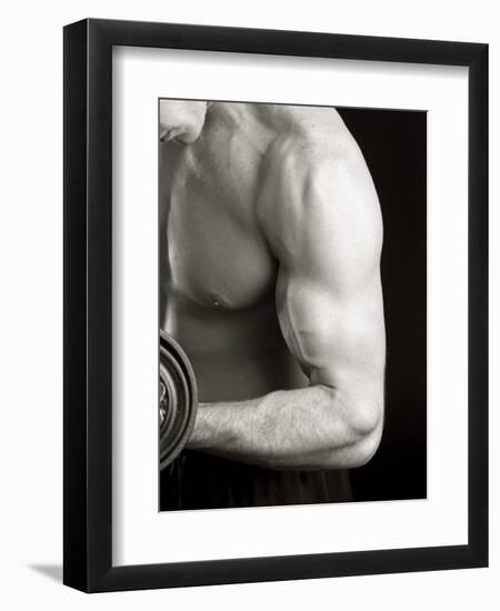 Man Working Out with Hand Wieghts, New York, New York, USA-Chris Trotman-Framed Photographic Print