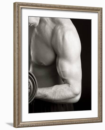 Man Working Out with Hand Wieghts, New York, New York, USA-Chris Trotman-Framed Photographic Print