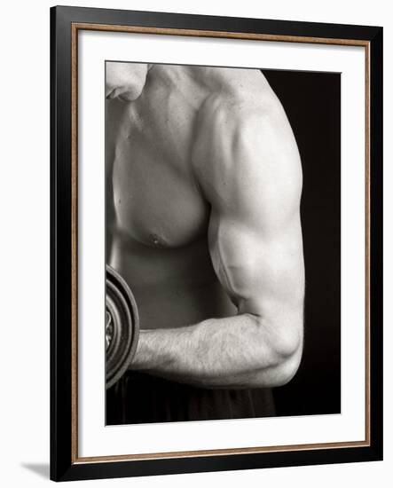 Man Working Out with Hand Wieghts, New York, New York, USA-Chris Trotman-Framed Photographic Print