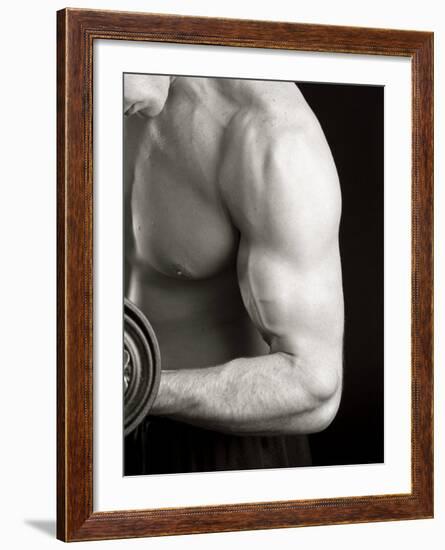 Man Working Out with Hand Wieghts, New York, New York, USA-Chris Trotman-Framed Photographic Print