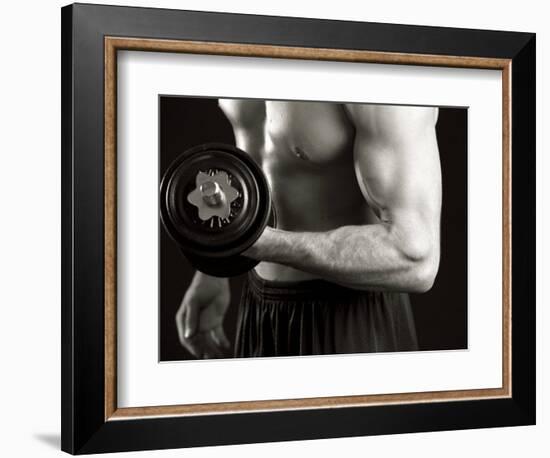 Man Working Out with Hand Wieghts, New York, New York, USA-Chris Trotman-Framed Photographic Print