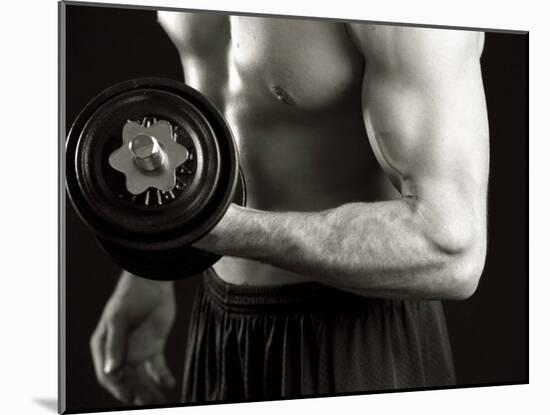 Man Working Out with Hand Wieghts, New York, New York, USA-Chris Trotman-Mounted Photographic Print