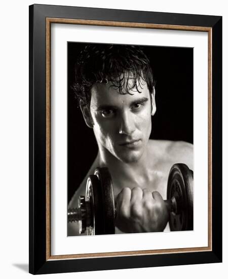Man Working Out with Hand Wieghts, New York, New York, USA-Chris Trotman-Framed Photographic Print