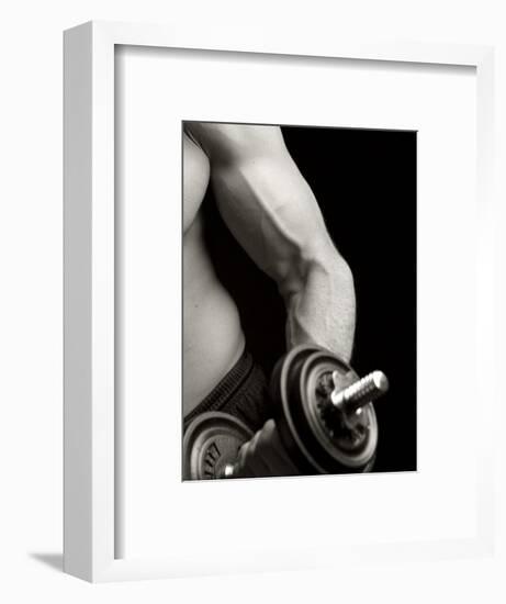 Man Working Out with Hand Wieghts, New York, New York, USA-Chris Trotman-Framed Photographic Print