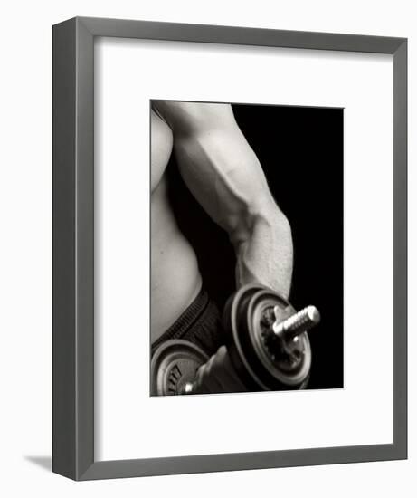 Man Working Out with Hand Wieghts, New York, New York, USA-Chris Trotman-Framed Photographic Print