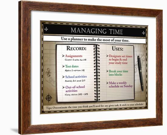 Managing Time-null-Framed Art Print