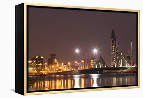 Manama at Night, Bahrain, Middle East-Angelo Cavalli-Framed Premier Image Canvas