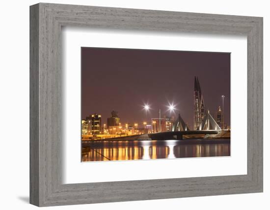 Manama at Night, Bahrain, Middle East-Angelo Cavalli-Framed Photographic Print