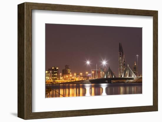 Manama at Night, Bahrain, Middle East-Angelo Cavalli-Framed Photographic Print