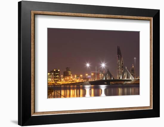 Manama at Night, Bahrain, Middle East-Angelo Cavalli-Framed Photographic Print