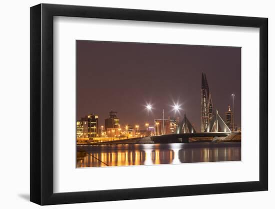 Manama at Night, Bahrain, Middle East-Angelo Cavalli-Framed Photographic Print