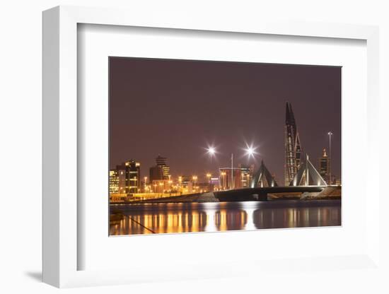 Manama at Night, Bahrain, Middle East-Angelo Cavalli-Framed Photographic Print