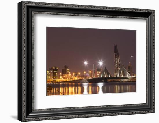 Manama at Night, Bahrain, Middle East-Angelo Cavalli-Framed Photographic Print