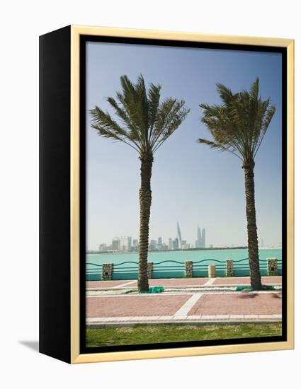 Manama Skyline from Muharraq, Manama, Bahrain-Walter Bibikow-Framed Premier Image Canvas