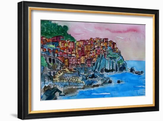 Manarola A Cinque Terre Dream-Markus Bleichner-Framed Art Print