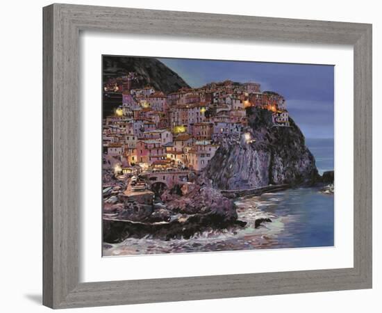 Manarola at dusk-Guido Borelli-Framed Giclee Print