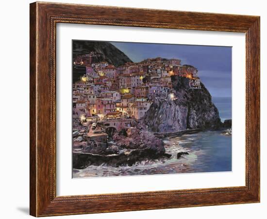 Manarola at dusk-Guido Borelli-Framed Giclee Print