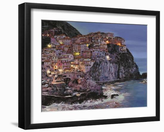 Manarola at dusk-Guido Borelli-Framed Giclee Print