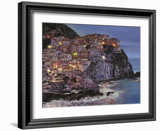 Manarola at dusk-Guido Borelli-Framed Giclee Print