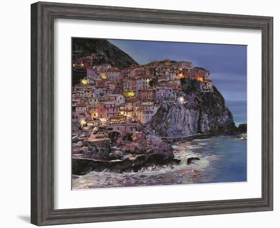 Manarola at Dusk-Guido Borelli-Framed Giclee Print