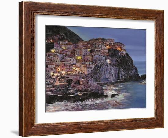 Manarola at Dusk-Guido Borelli-Framed Giclee Print