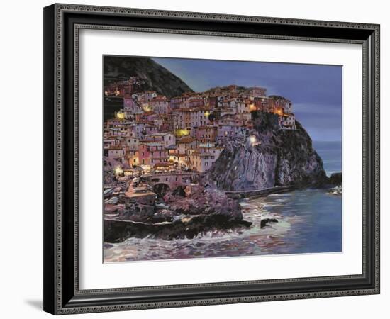 Manarola at Dusk-Guido Borelli-Framed Giclee Print