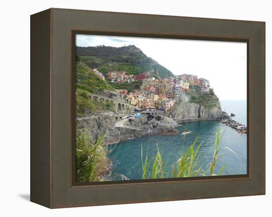 Manarola Cinque Terre III-Marilyn Dunlap-Framed Stretched Canvas