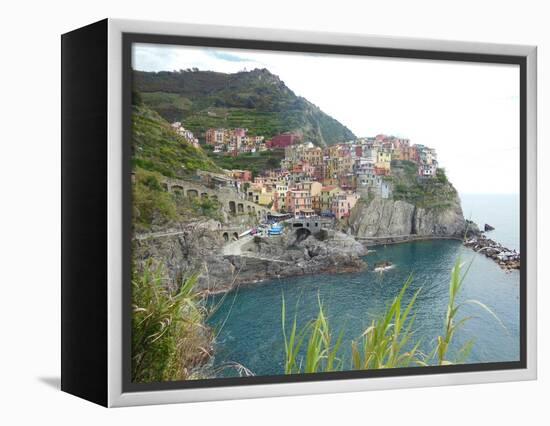 Manarola Cinque Terre III-Marilyn Dunlap-Framed Stretched Canvas