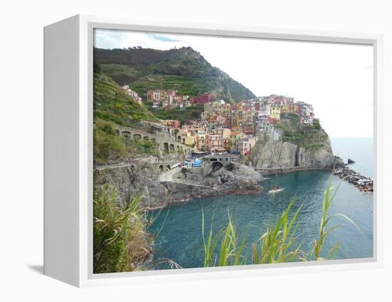 Manarola Cinque Terre III-Marilyn Dunlap-Framed Stretched Canvas