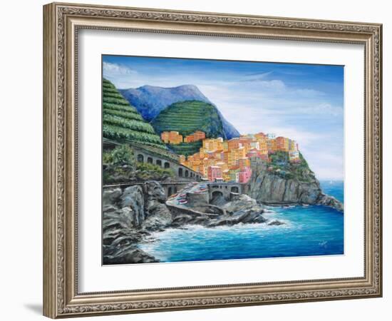 Manarola, Cinque Terre, Italy-Marilyn Dunlap-Framed Art Print